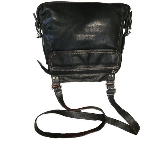 Fossil Black Leather shoulder/Crossbody Bag with White Stitching - Picture 3 of 9